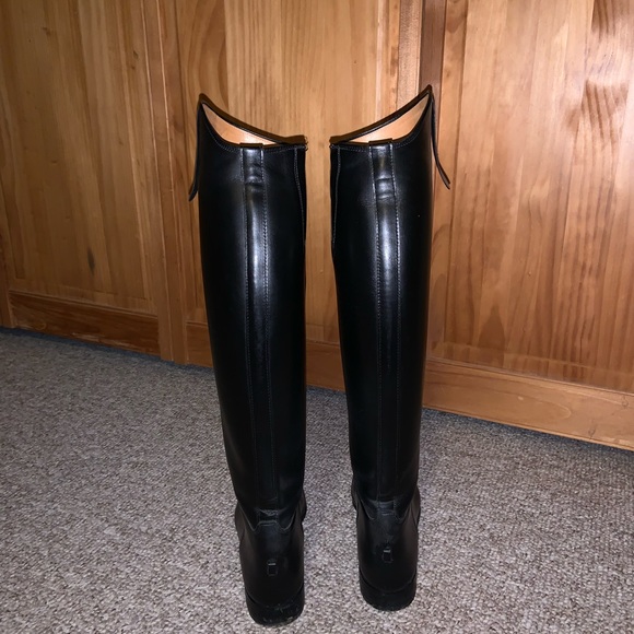 Vogel custom dress boots pull on calfskin w/ gusset 6-1/2-7 WIDE CALF black - Picture 6 of 15